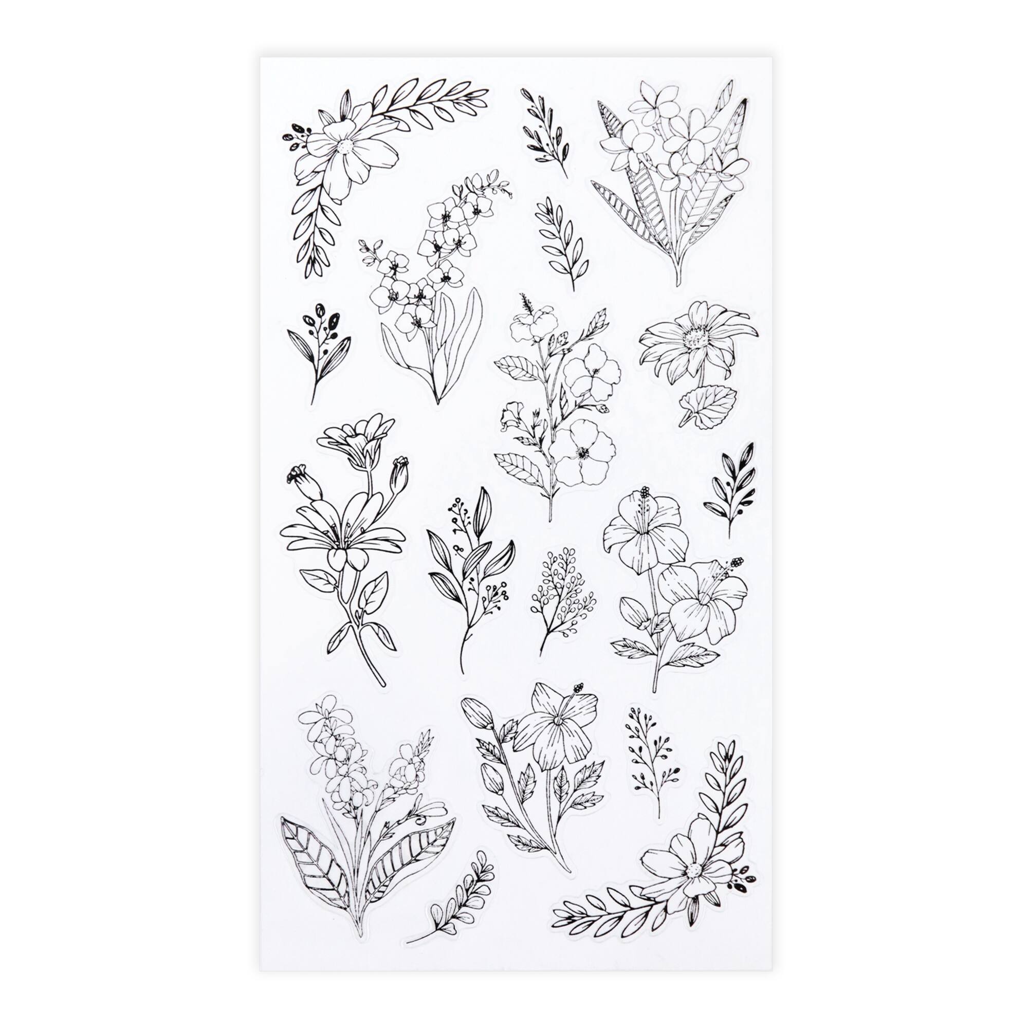 12 Pack: Black Flower Stickers by Recollections™